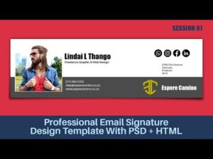 Professional Email Signature Design Template With PSD + HTML | Session 01