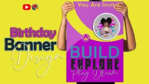 Design Birthday Banner Invitation Card In Adobe Photoshop Free PSD Files