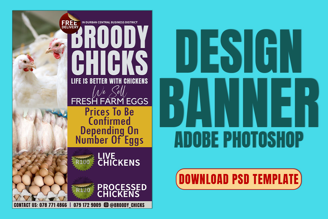 Chicken Farm Template Free Customizable Template | Photoshop Tutorial