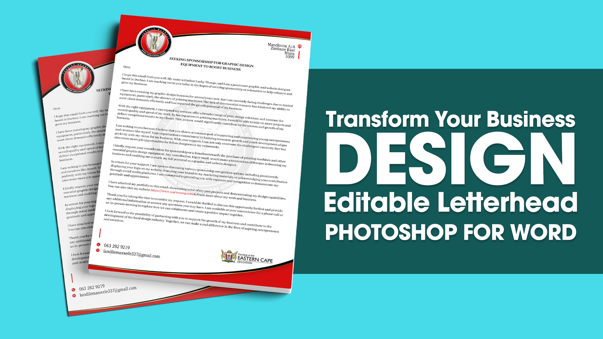 Design Letterhead in Adobe Photoshop Editable on Microsoft Word