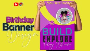 Design Birthday Banner Invitation Card Photoshop | Free PSD Files